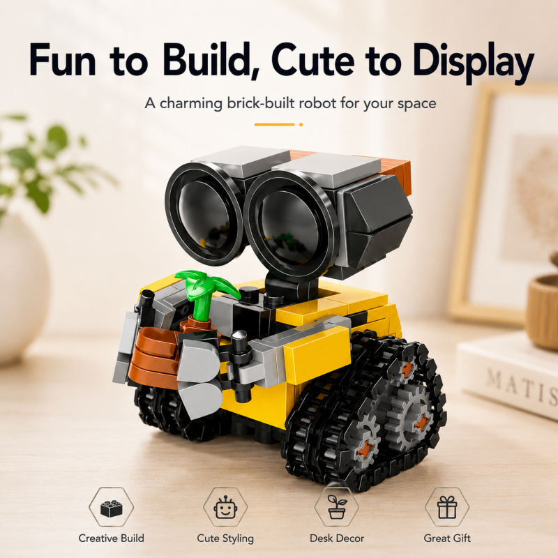 Lego Set Technic - ชุดตัวต่อหุ่นยนต์ขนาดเล็ก, โมเดลหุ่นยนต์ตีนตะขาบน่ารักพร้อมอุปกรณ์ตกแต่งต้นไม้, ของเล่นตั้งโชว์บนโต๊ะทำงานที่สร้างสรรค์และเหมาะเป็นของขวัญ