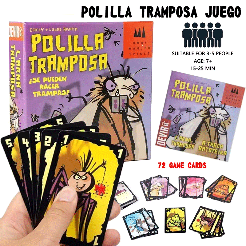 Party Games Juegos De Mesa - เกมไพ่โมธสเปนแบบโกงสำหรับผู้ใหญ่และเด็ก เกมกระดานภาษาสเปน โพลิลลา ทรามโปซา เกมกระดานสำหรับครอบครัวและงานปาร์ตี้