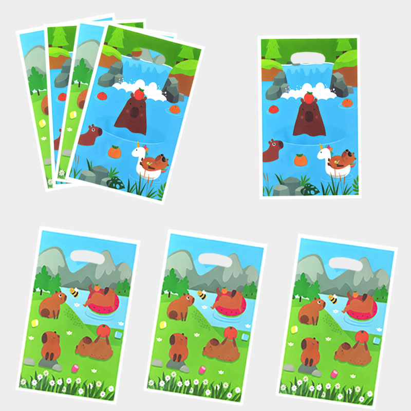 Party Games Engagement - 20 ชิ้น/40 ชิ้น ถุงของขวัญลายการ์ตูน, ถุงของขวัญธีมคาปิบาร่าเล่นในแม่น้ำ, ถุงของขวัญคาปิบาร่า,