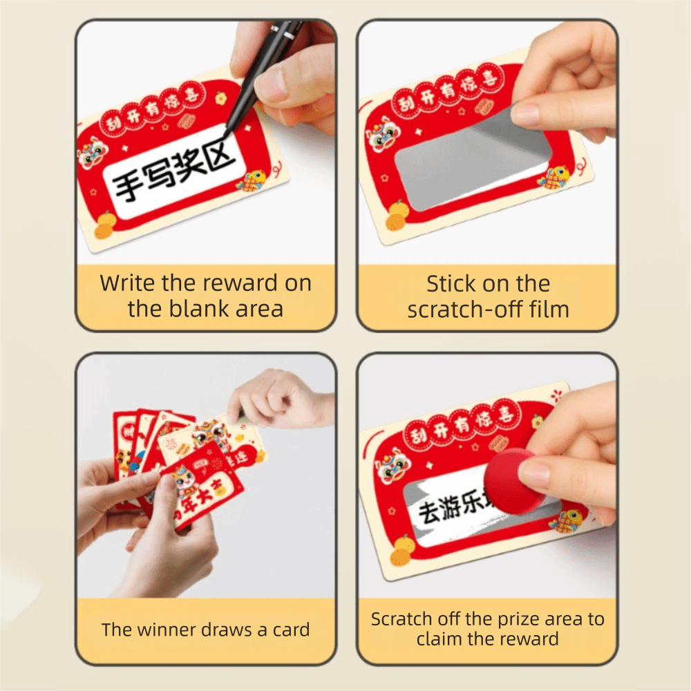 Zodiac Party Games - การ์ดขูดลายม้า 20 ใบ การ์ตูน บัตรของขวัญฉลองครบรอบ บัตรเกมปาร์ตี้