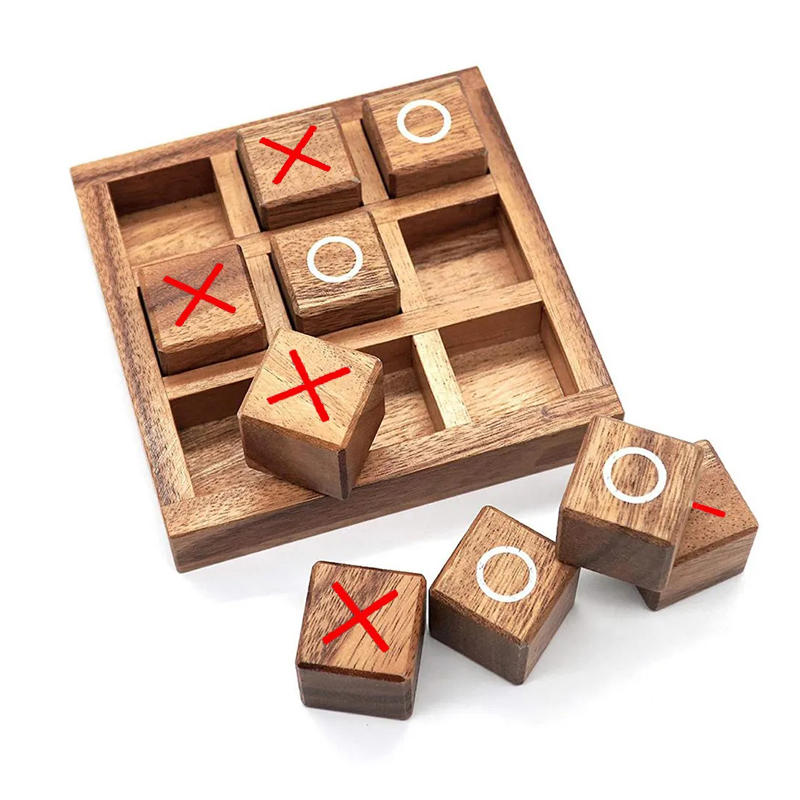 Party Games Juegos De Mesa - ไม้ Tic Tac Toe เกมกระดานหมากรุก XO