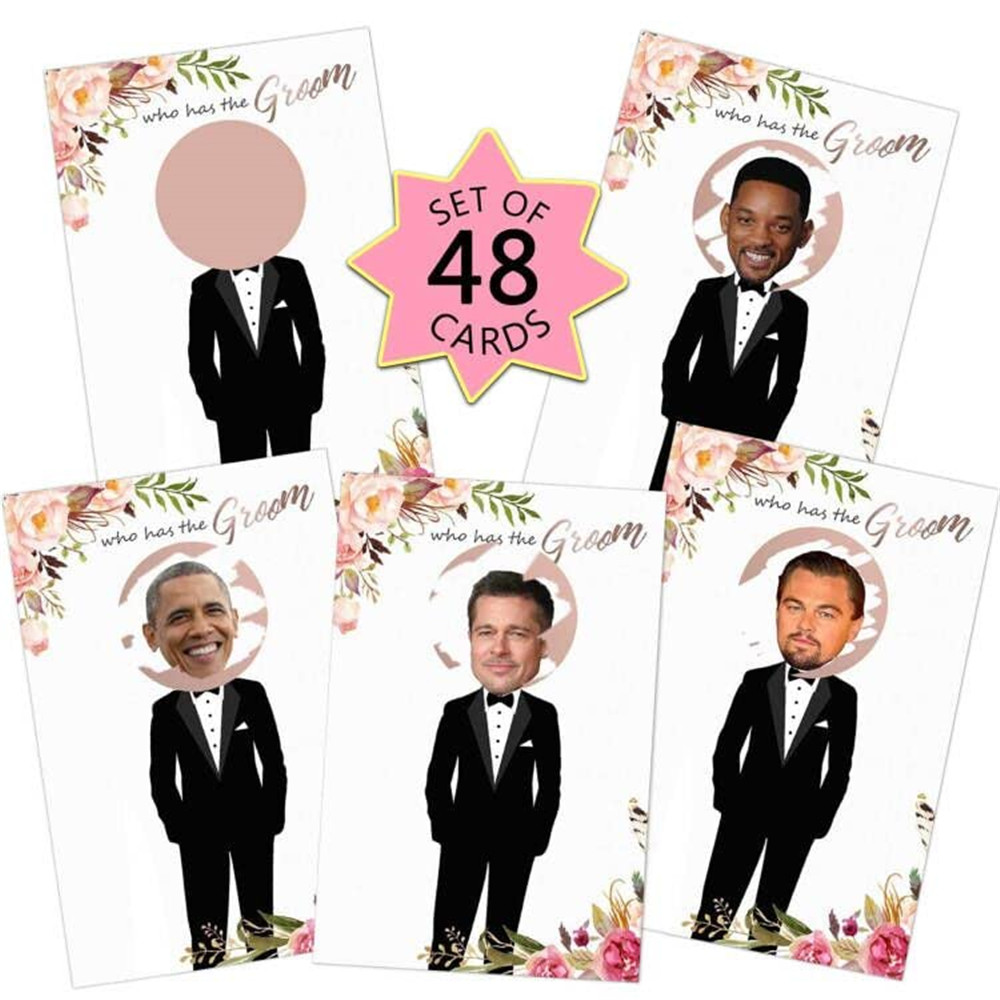 Party Games Bridal Shower - เกมงานเลี้ยงสละโสด - ใครมีบัตรขูดรางวัลคนสำคัญของเจ้าบ่าวสำหรับแขก 48 คน -