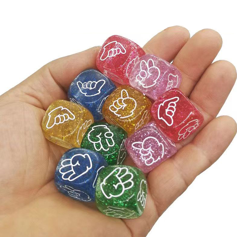 Party Games Juegos De Mesa - กรรไกรตัดกระดาษแนวร็อค10ชิ้นลูกเต๋าสำหรับปาร์ตี้เกมดื่ม spiele juegos de mesas Para