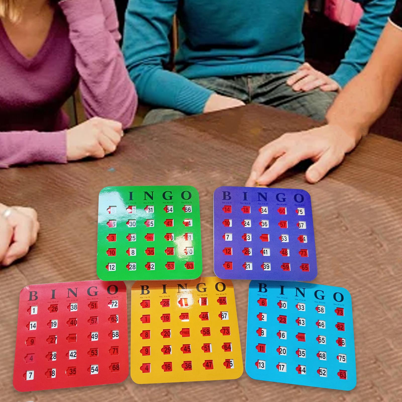 Party Games Group For Adults - บัตรบิงโกแบบสไลด์ 5 ชิ้น พิมพ์ใหญ่ อ่านง่าย เกมปาร์ตี้สนุกๆ