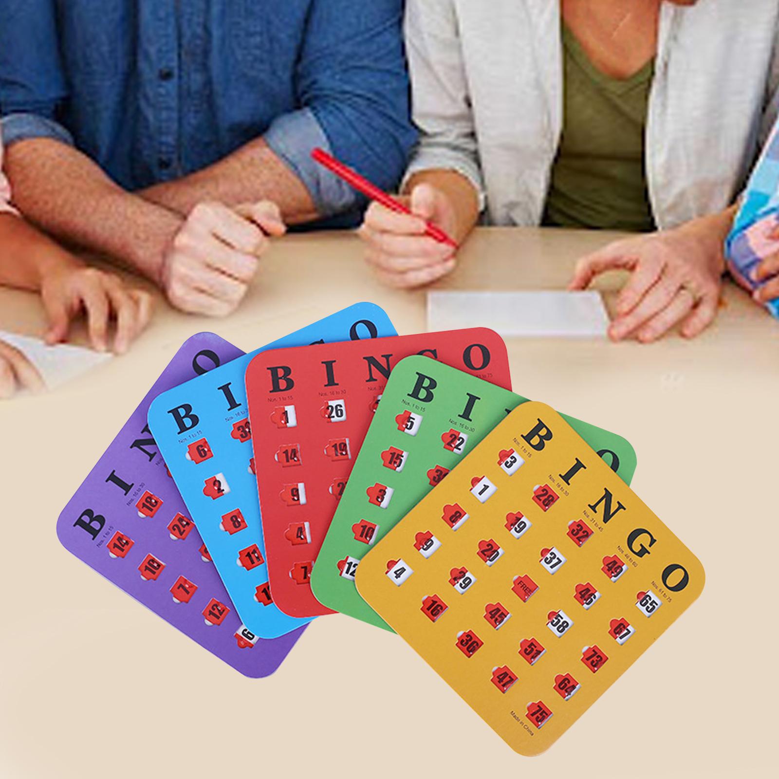 Party Games Group For Adults - 5 ชิ้นพิมพ์ขนาดใหญ่บิงโกกระดาษแข็งอ่านง่ายปาร์ตี้เกมสนุกชัตเตอร์สไลด์บิงโกการ์ดสําหรับผู้ใหญ่กลุ่มขนาดใหญ่ผู้สูงอายุ