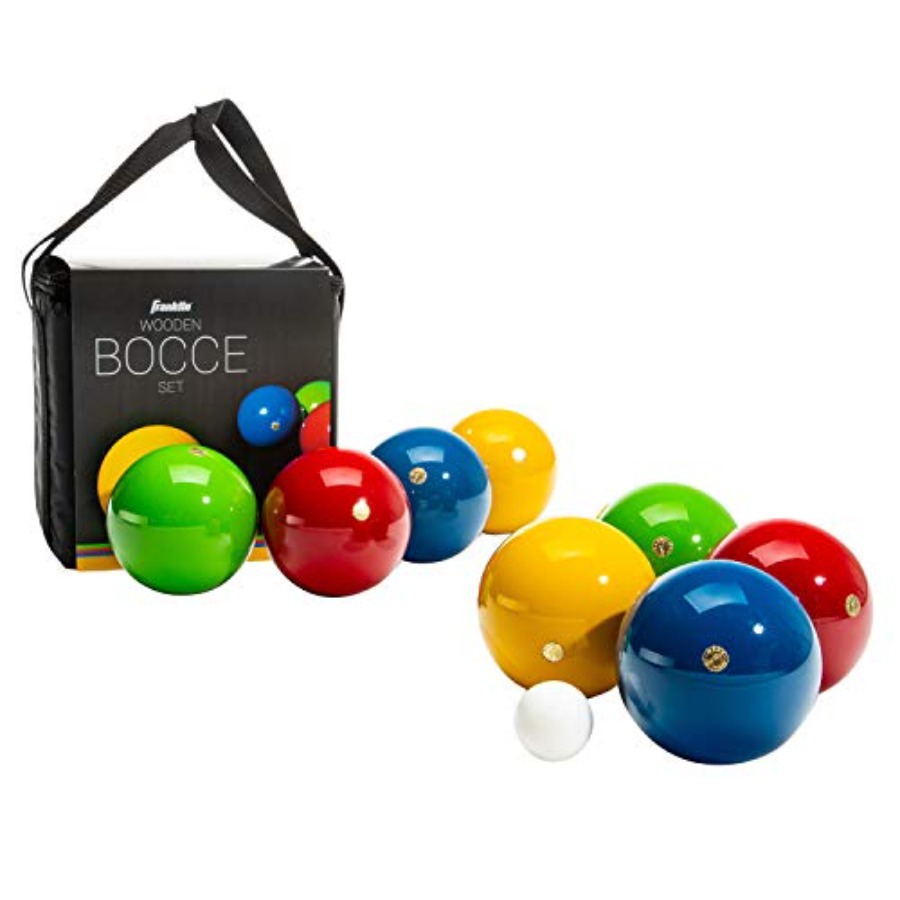 Bocce Ball Lawn - ชุดลูกบอลบอเช่ 8 ลูกไม้และลูกบอลปาลลิโน 1 ลูก เหมาะสำหรับเล่นบนชายหาด
