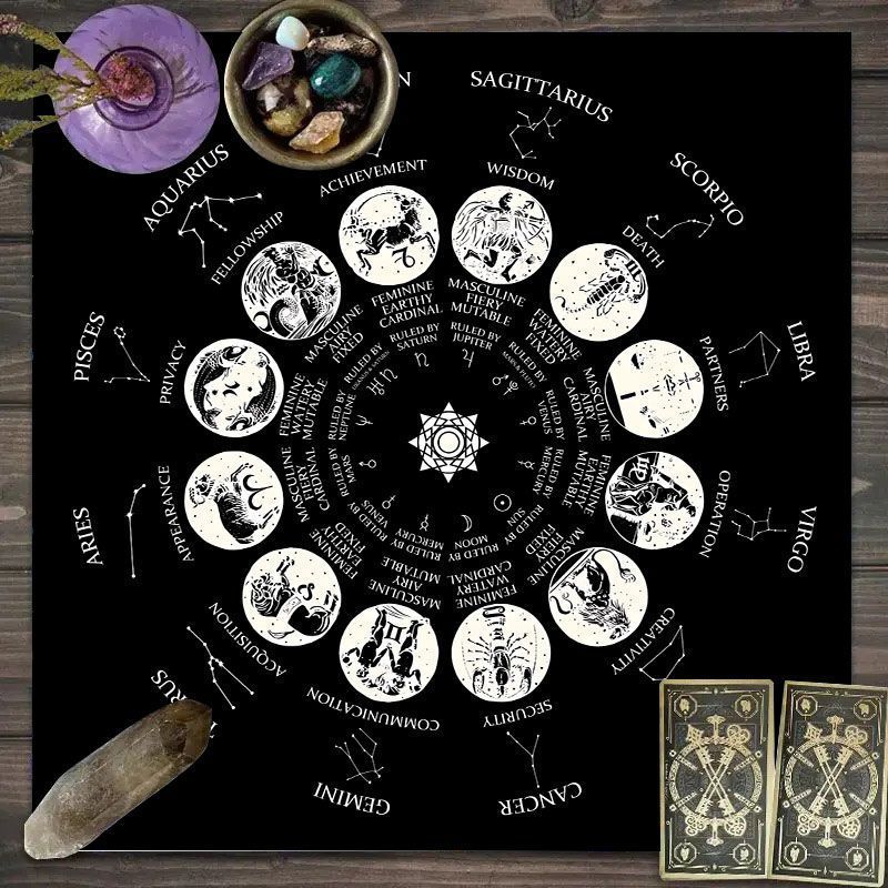 ผ้าลายจักรราศีสำหรับไพ่ทาโรต์  - Zodiac Party Games บทวิจารณ์และราคา
