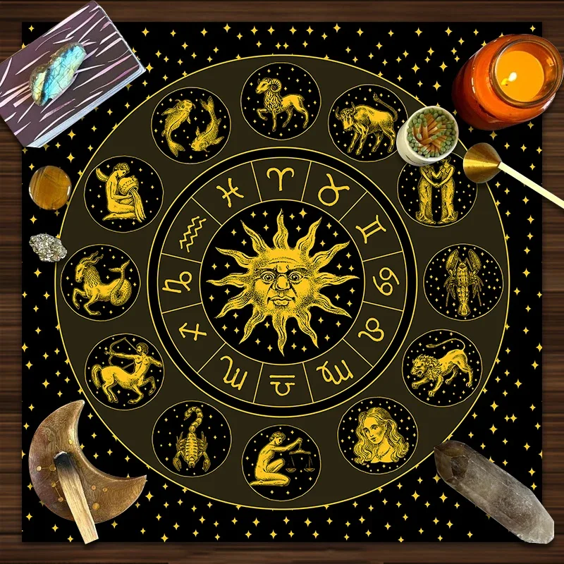 ผ้ากำมะหยี่ลายดวงอาทิตย์สีทองส - Zodiac Party Games บทวิจารณ์และราคา