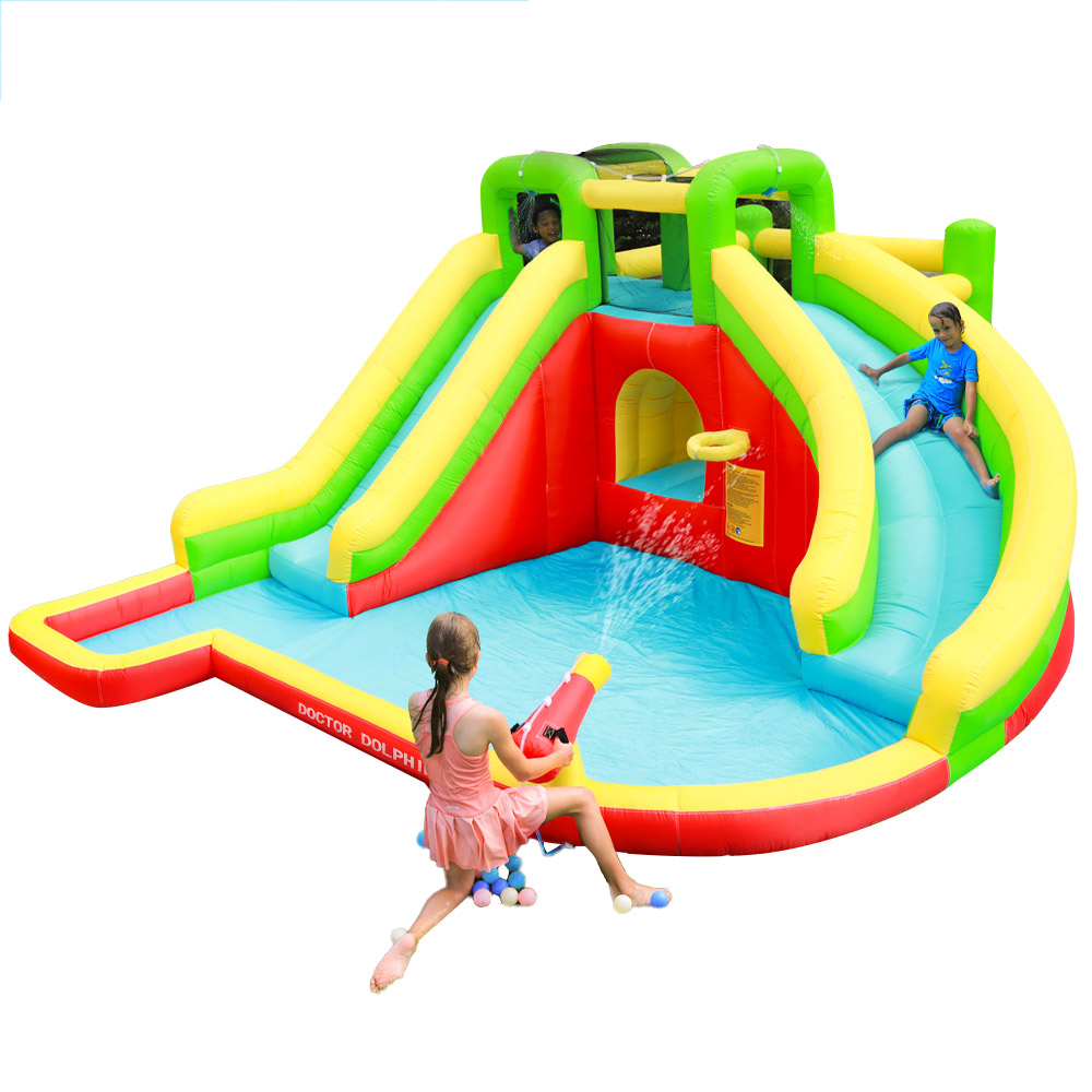 บ้านลมเป่าลมคู่พร้อมสไลเดอร์น้ - Party Games Summer บทวิจารณ์และราคา